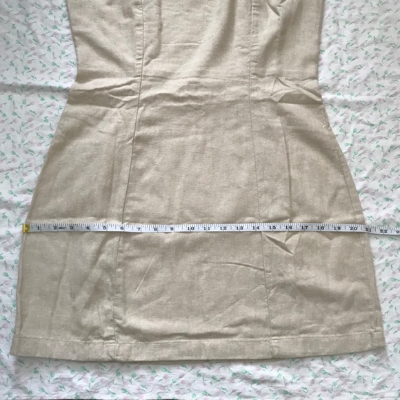 NWT Old Navy Square Neck Linen Blend Mini Dress Tan Brown M Petite - Picture 10 of 16